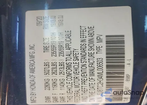 2021 Acura Rdx z USA, uszkodzony, nr VIN 5J8TC2H34ML006503